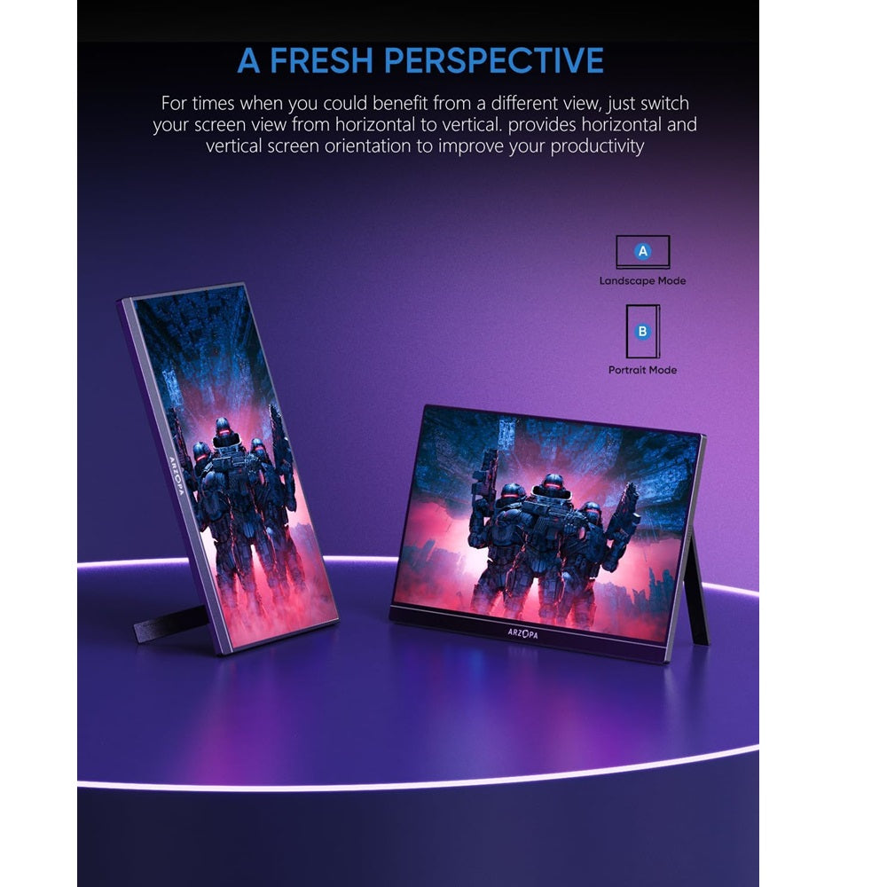 Arzopa Z1FC 144Hz Portable Gaming Monitor 16.1″ IPS Screen Premium Aluminum Design 100% sRGB with HDR Ultra Slim Eye Care for Laptop PC/PS5/Mac/Xbox/Switch Arzopa Z1FC 144Hz Portable Gaming Monitor 16.1″ IPS Screen Premium Aluminum Design 100% sRGB with HDR Ultra Slim Eye Care for Laptop PC/PS5/Mac/Xbox/Switch